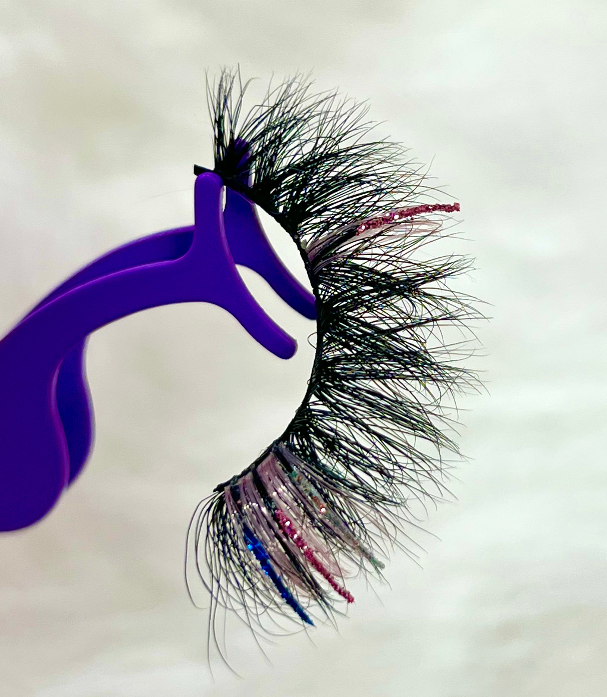 Pink & blue glitter luxury mink lashes