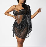 “She different” Black bling corset style 1 piece