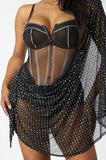 “She different” Black bling corset style 1 piece